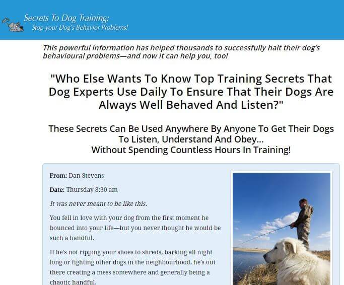 The secrets to dog training website