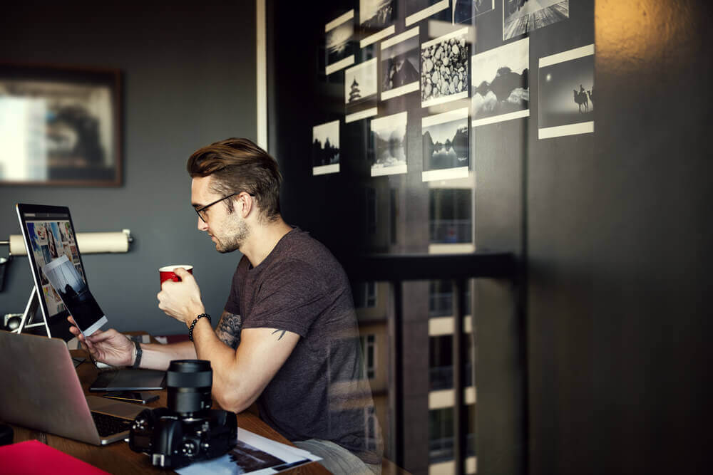 Photographer Editing Home Office