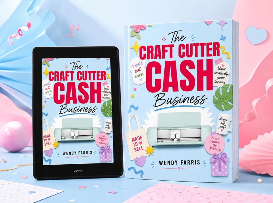 The Craft Cutter Cash Business system by Wendy Farris showing digital tools and templates for Cricut sellers