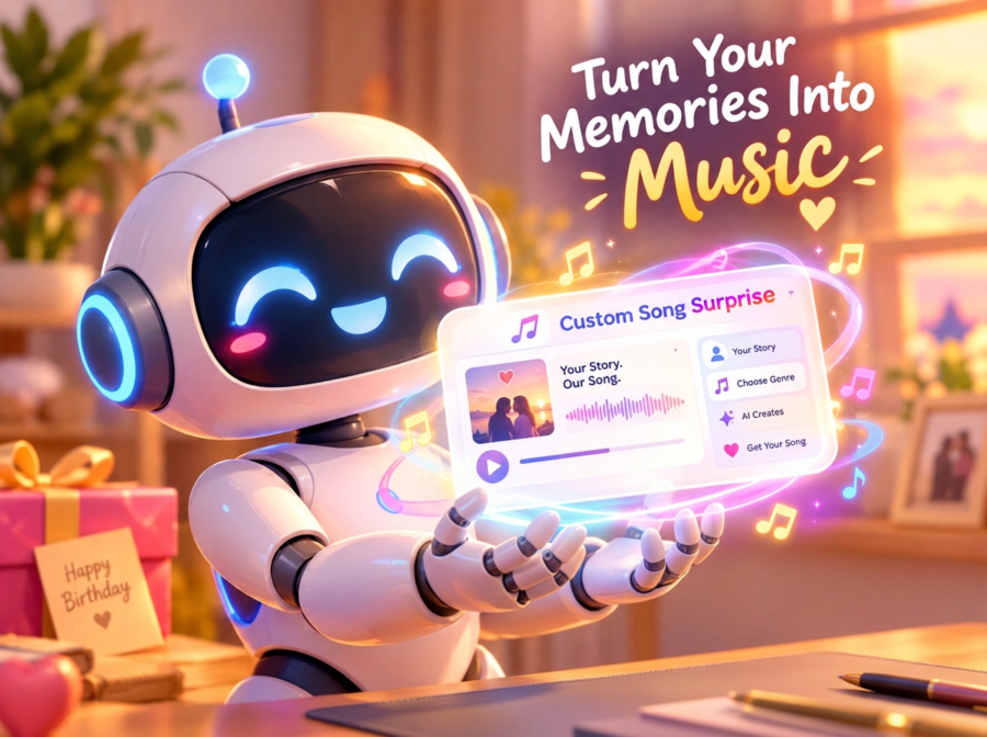 Custom Song Surprise platform creating personalized AI songs for special occasions